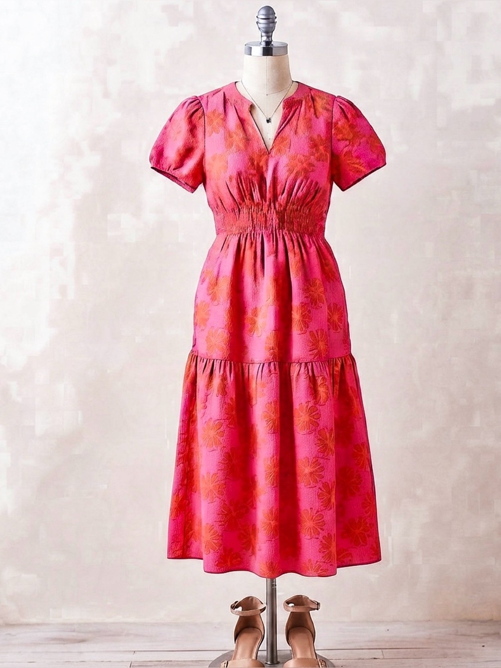 Uncle Frank coral pink clip daisy dress